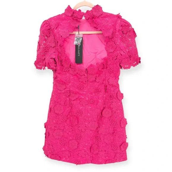 NWT Elliatt Claudia Short Sleeve Mini Dress in Pink $448 - Size Large‎ - Picture 10 of 10
